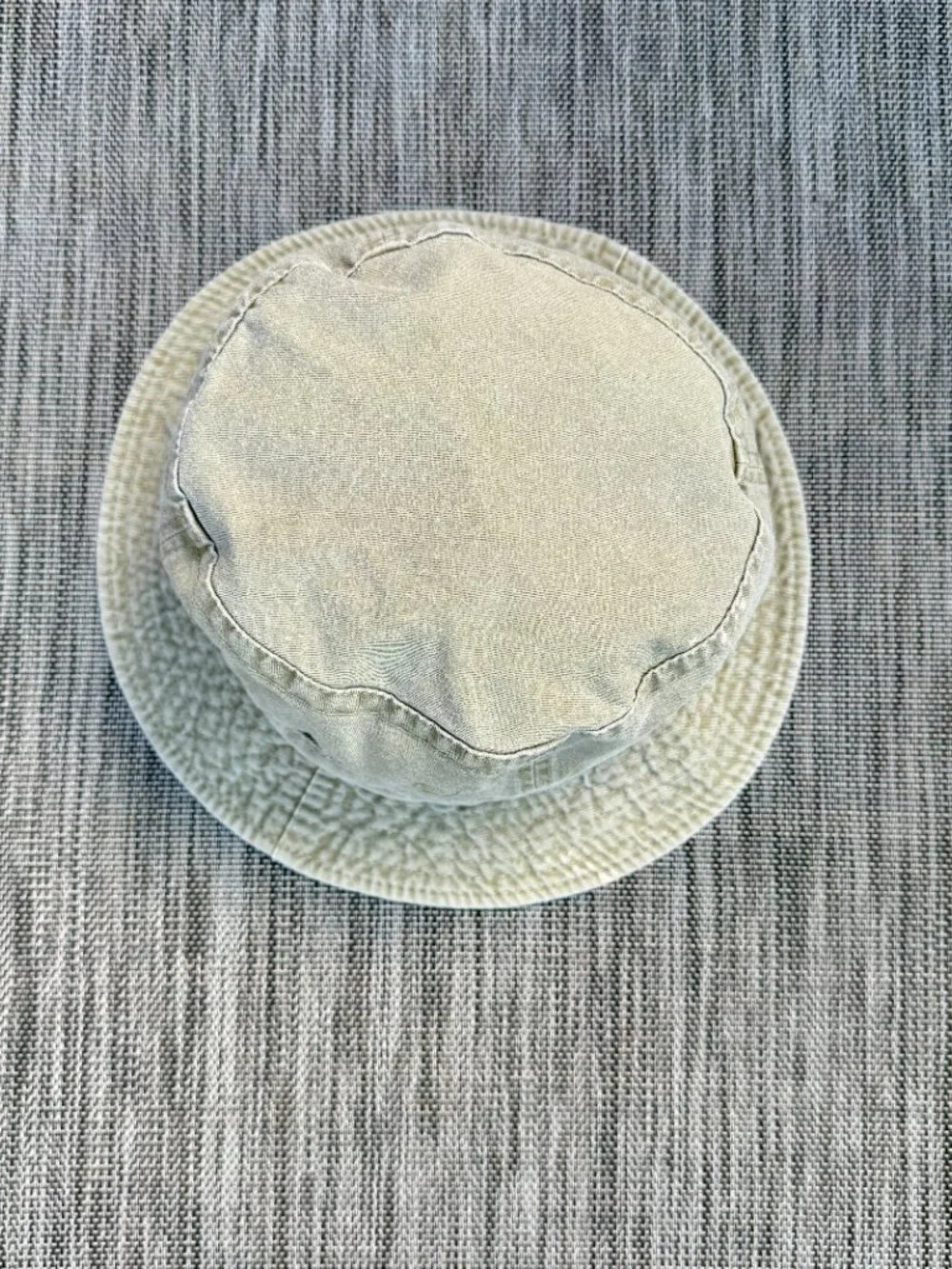 VTG 90s Y2K Bucket Hat Khaki Green Washed Cotton Falcon Headwear Eyelet Vents